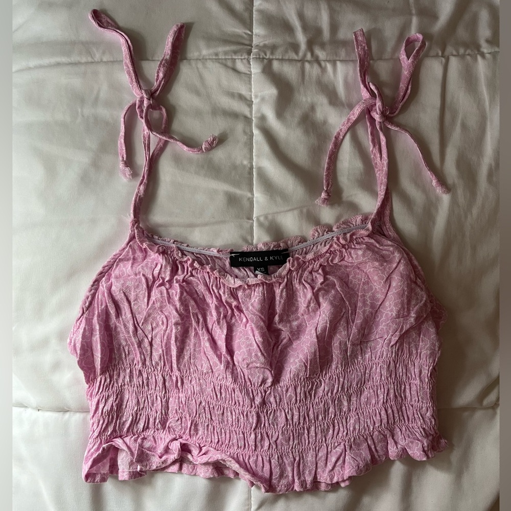 KENDALL&KYLIE Pink flower tank top